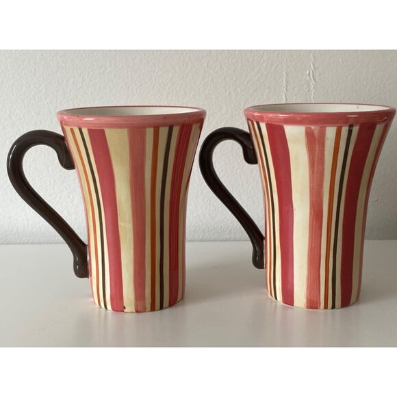 Royal Doulton Jubilee Set Of 2 Discontinued Pink Stripe Mugs Rare 2004 - Picture 5 of 11